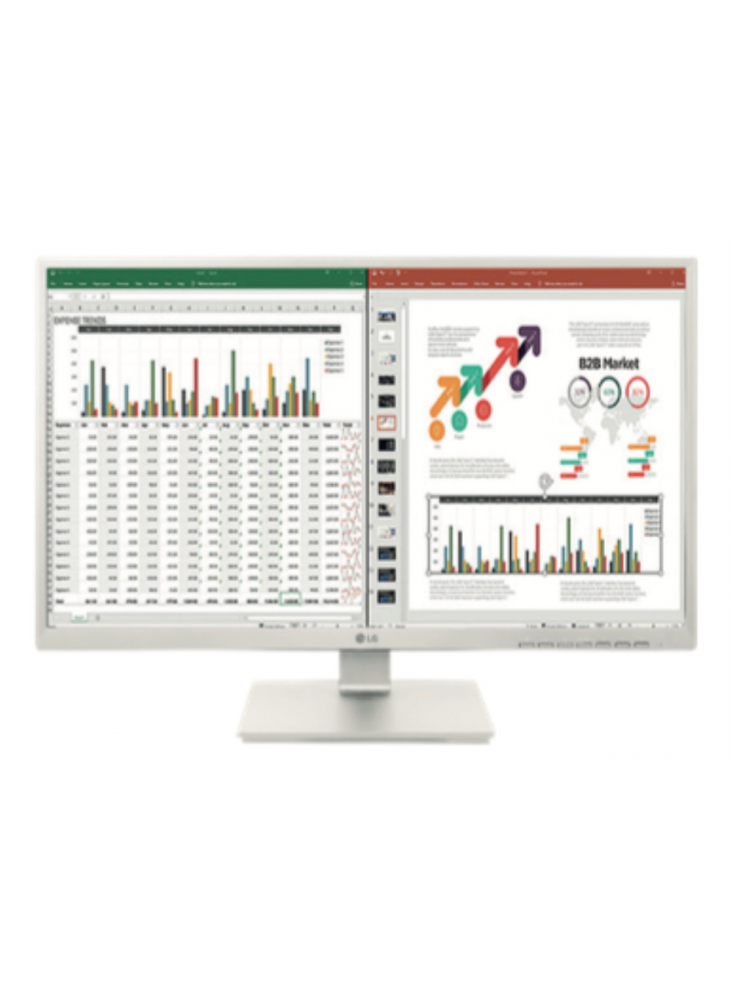 MONITOR LG 27" 27BK55YP-W FHD IPS 5MS HDMI DP REGULABLE EN ALTURA BLANCO