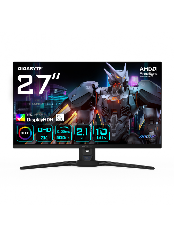 MONITOR GAMING GIGABYTE G27QQ5P 27" 2560x1440 QHD500Hz OLED KVM G-SYNC FreeSync