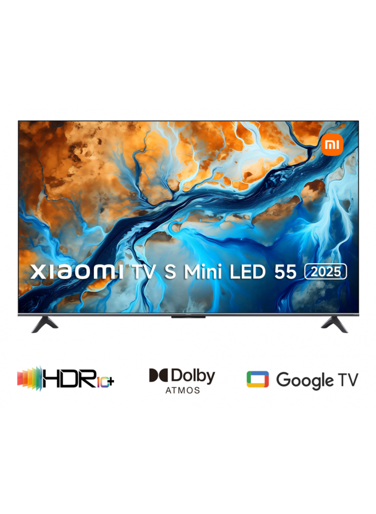 TV XIAOMI ELA5666EU S MINILED 2025 55" UHD GOOGLETV TV NEGRO USB 2.0 LAN HDMI X3