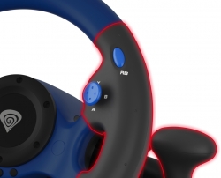GENESIS Volante 180°, Pedal, 15 botões, USB Type-A, 270 x 315 x 280 mm