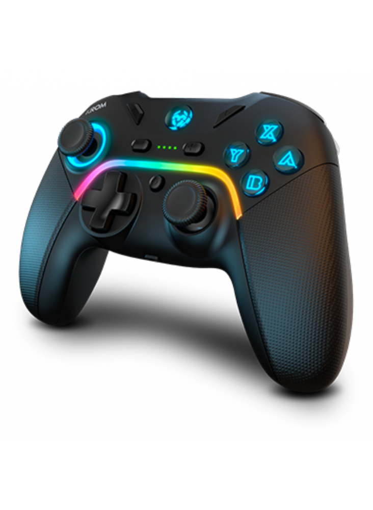 KROM Gamepad Kayros inalámbrico RGB, PC/Switch/Android, D-PAD / Eje X/Y, Bluetooth, USB Type C