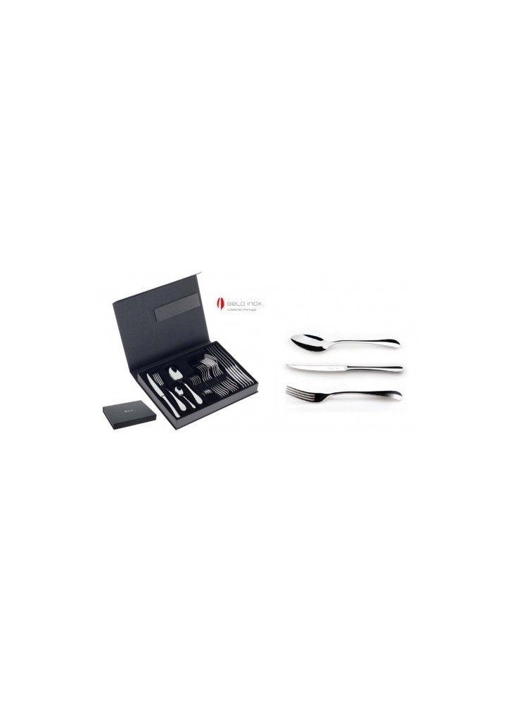 Faqueiro BAGUETE CURVE e Belo Inox 24 peças  com estojo livro
